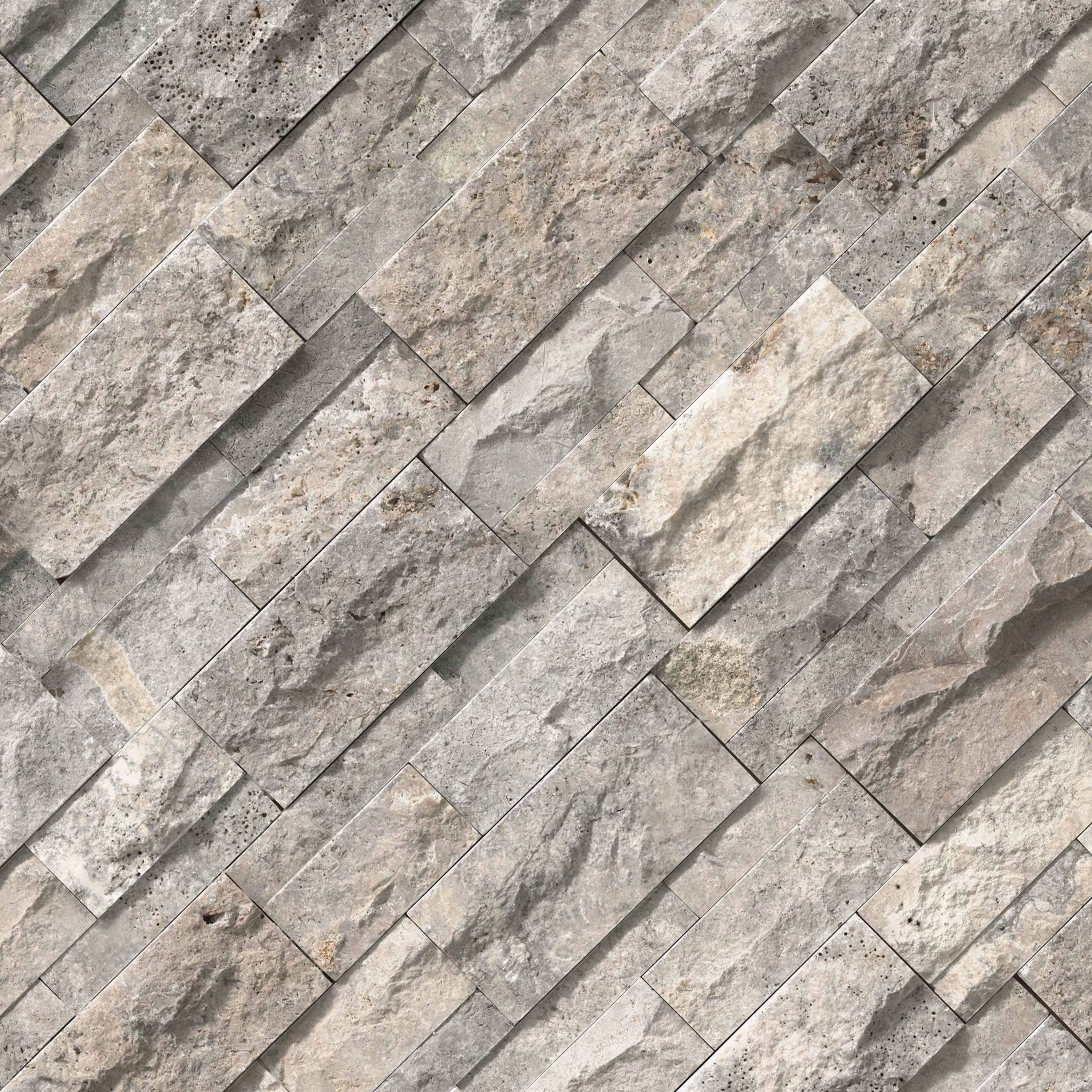 Silver Travertine XL Stacked Stone thumbnail 2