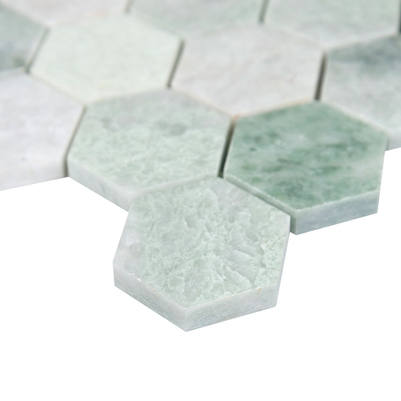 Icelandic Green 2” Hexagon Mosaic Tile thumbnail 3