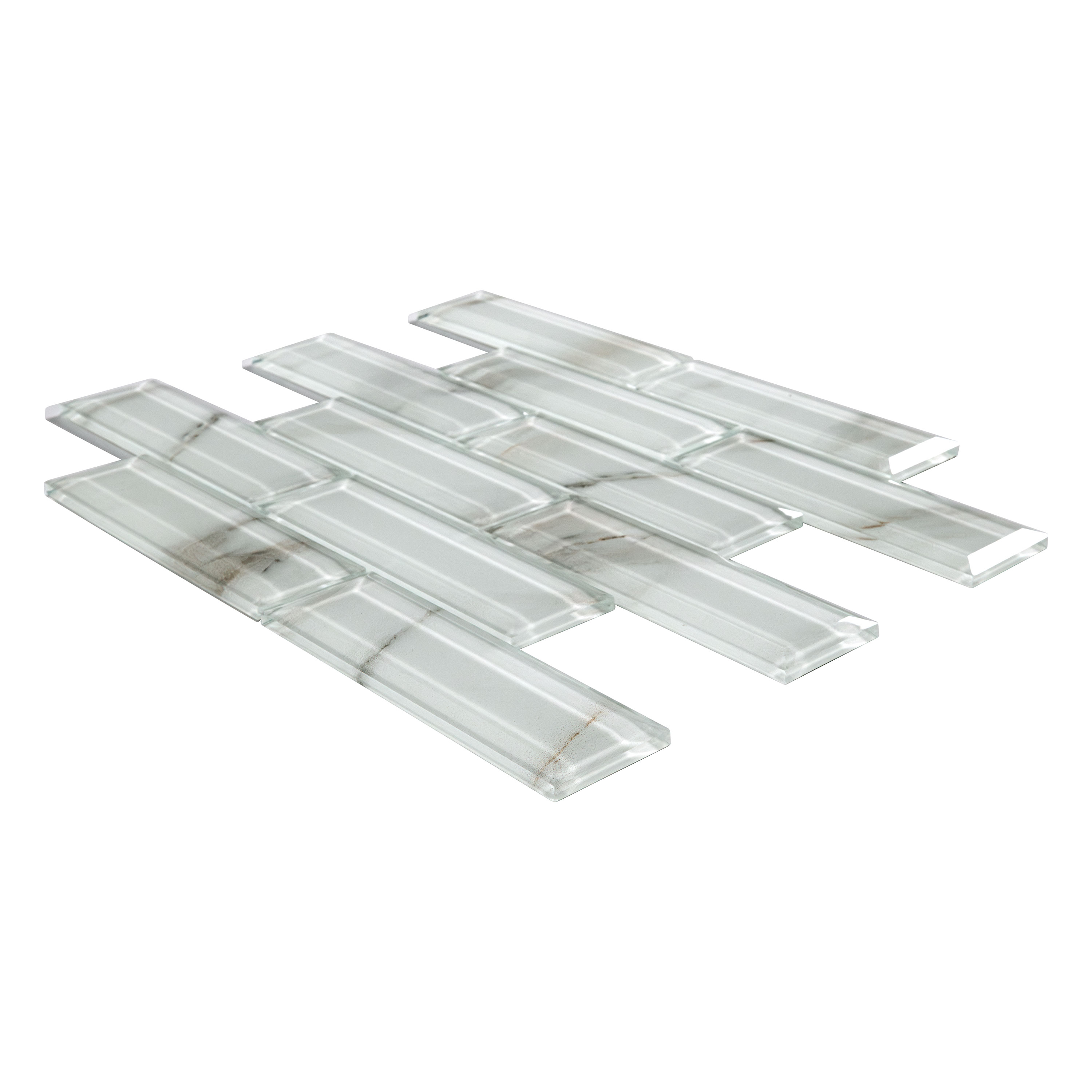 Ivory Amber Beveled Subway Tile thumbnail 3