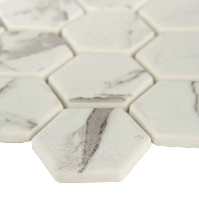 Statuario Celano Hexagon Mosaic Tile thumbnail 3