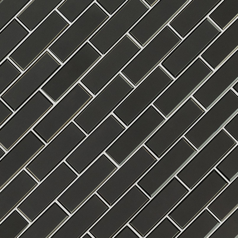 Metallic Gray Bevel Subway Tile thumbnail 3