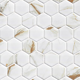 Calacatta Gold Matte 2" Hexagon thumbnail 5