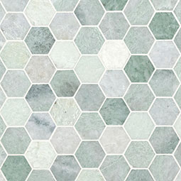 Icelandic Green 2” Hexagon Mosaic Tile thumbnail 5