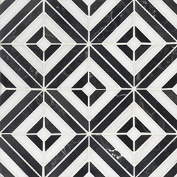 Rhombix Nero Geometric Tile thumbnail 5