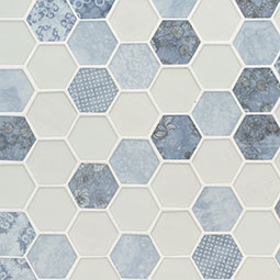 Vista Azul Hexagon Mosaic Tile thumbnail 3