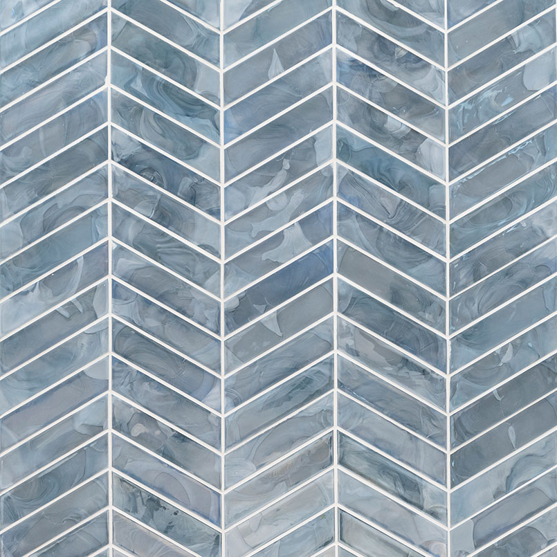Blue Shimmer Chevron Pattern Tile thumbnail 3