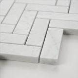 Carrara White 1x3 Herringbone Polished thumbnail 5