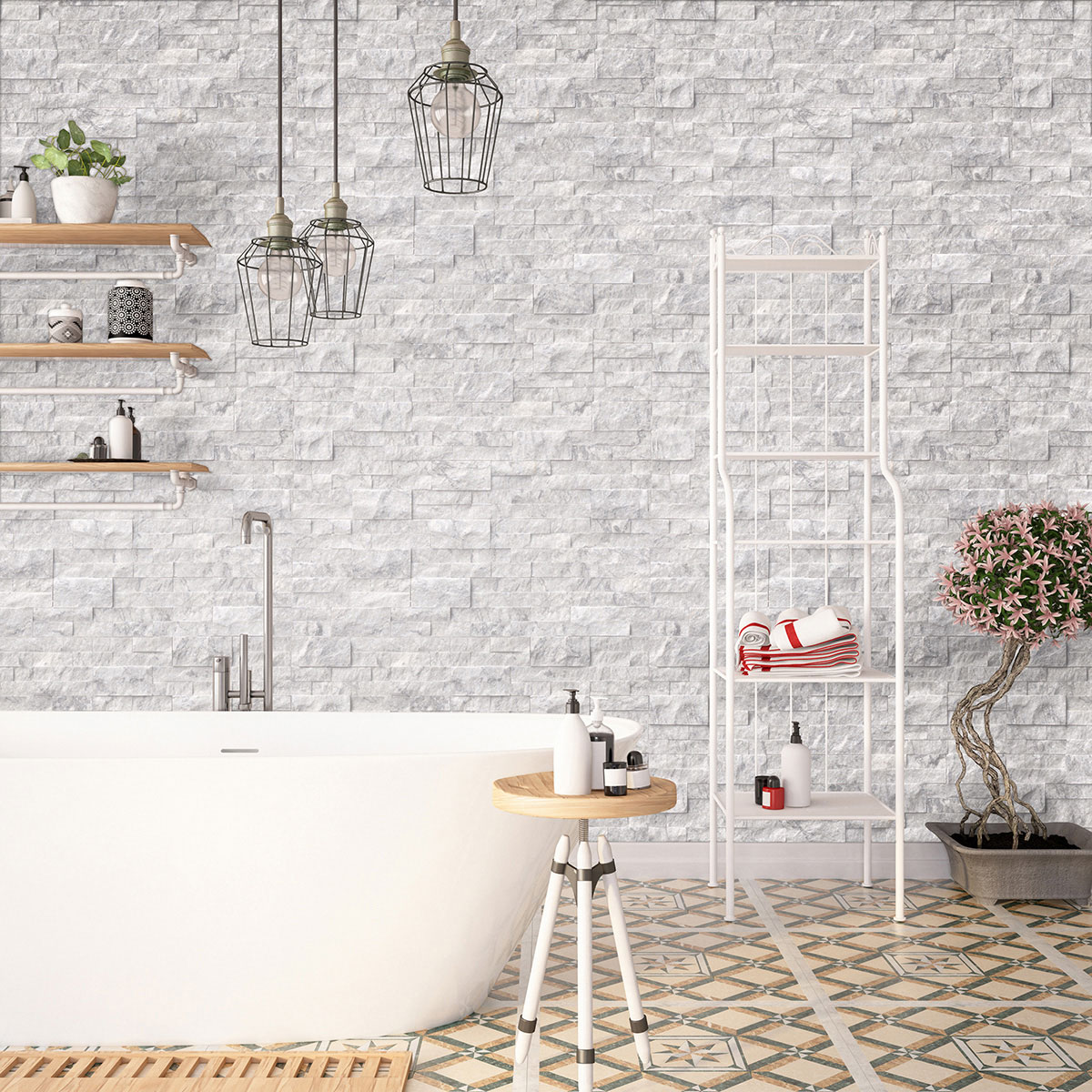 Arabescato Carrara Stacked Stone thumbnail 5