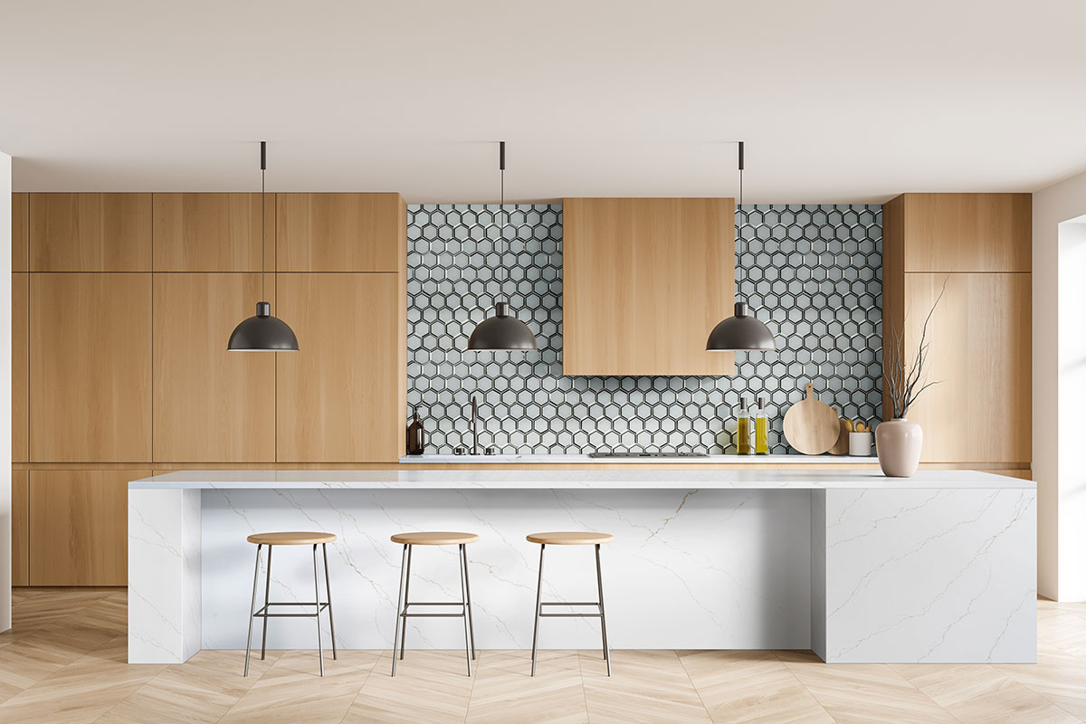 Ice Beveled 3" Hexagon Mosaic Tile thumbnail 5