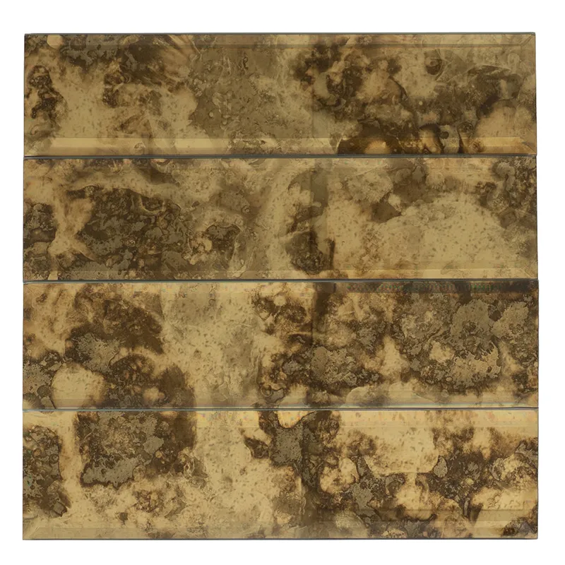 3×12 Beveled Gold Mirror Glass Subway Tile thumbnail 4