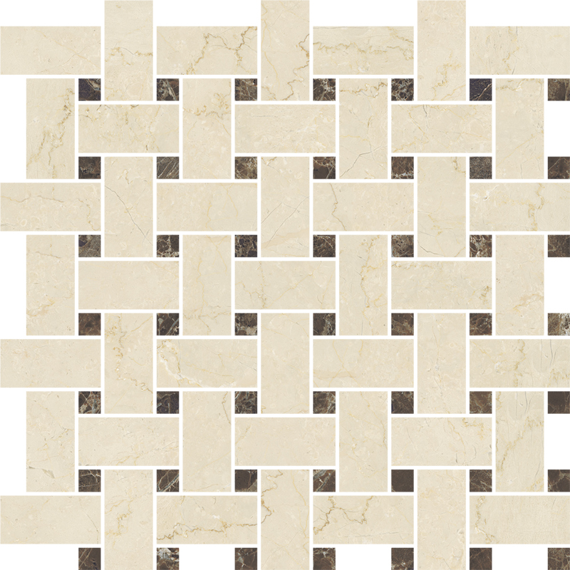 Velanza Crema Basket Weave Mosaic