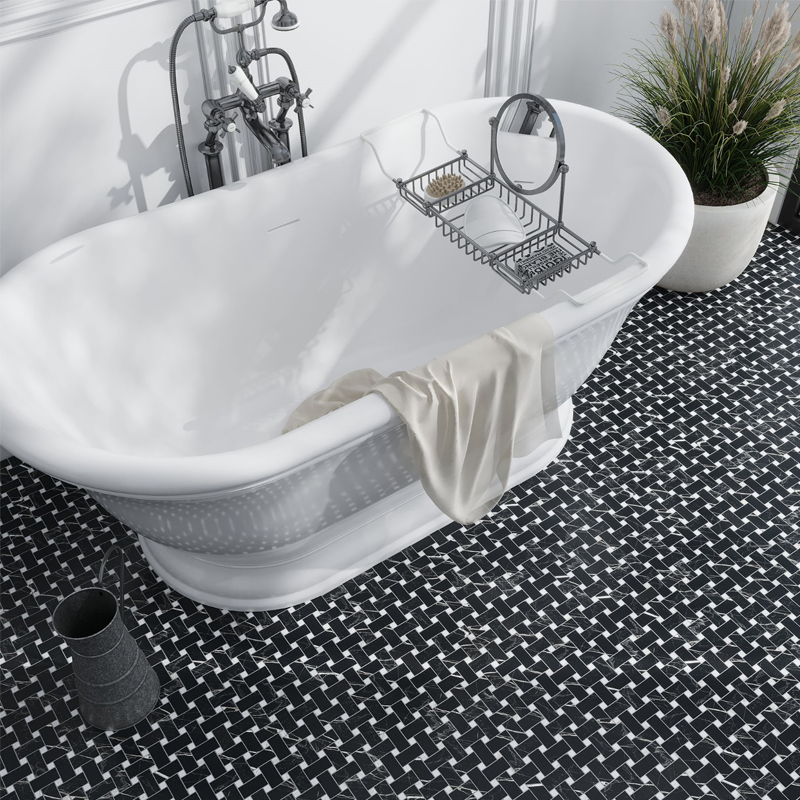 Velanza Nero Basket Weave Mosaic thumbnail 2