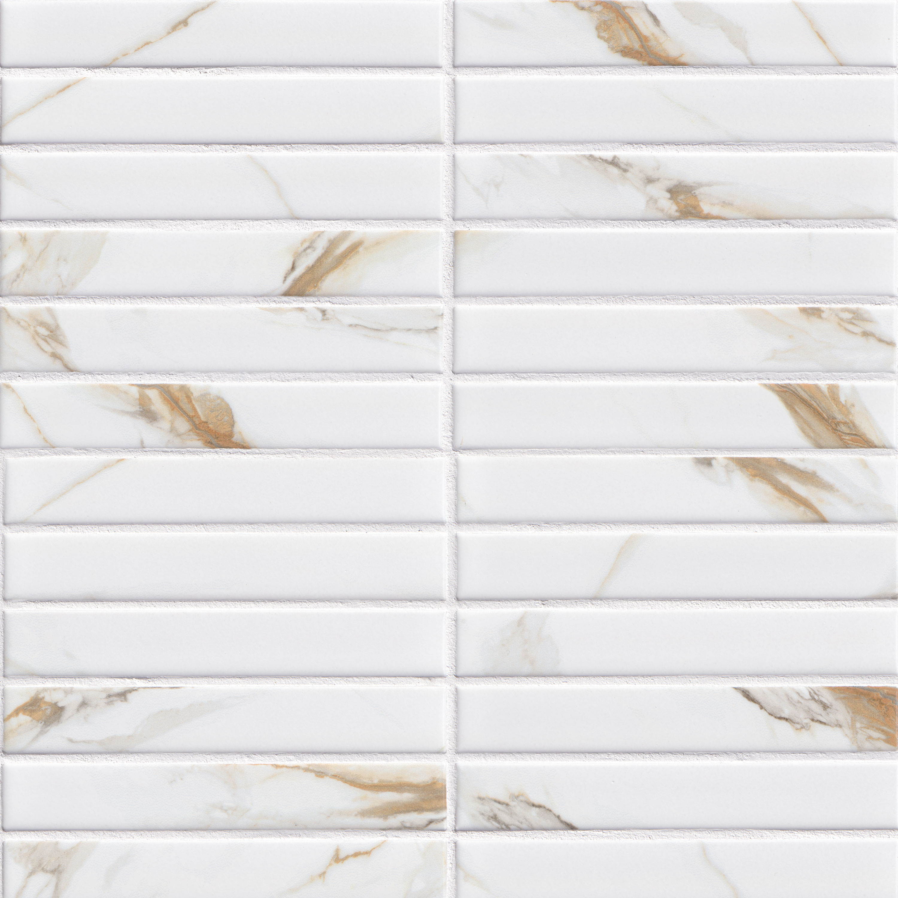 Calacatta Gold Matte 1x6 Stack Pattern