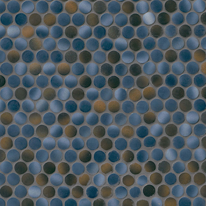 Penny Round Azul Glossy Tile