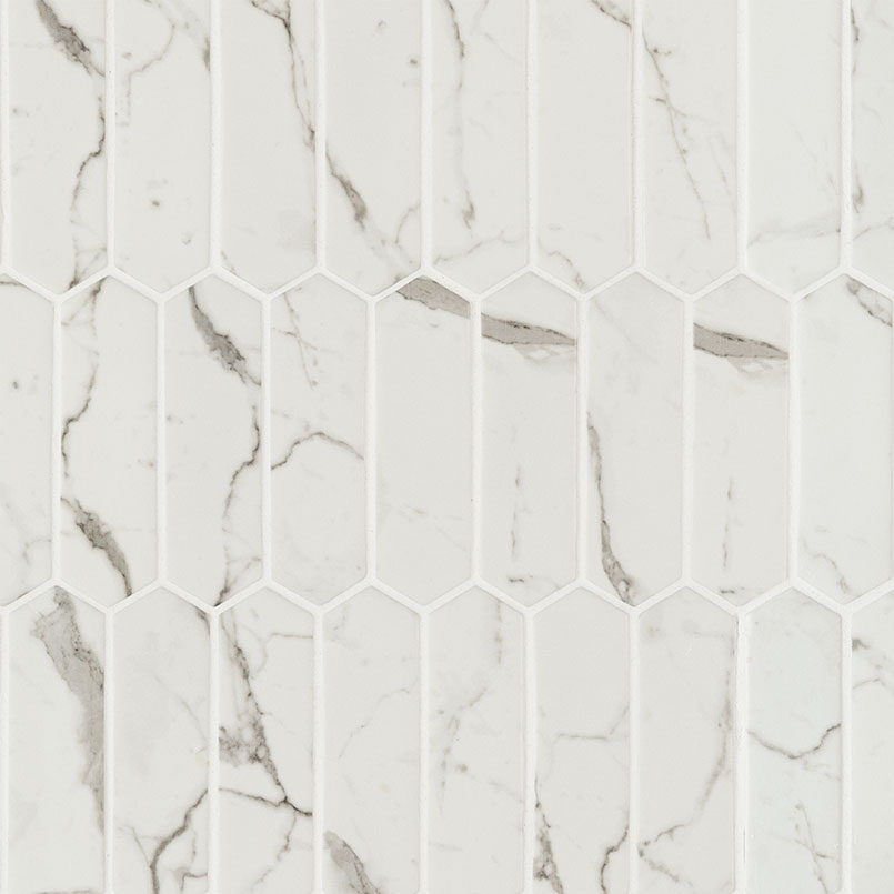 Statuario Celano Picket Glass Tile