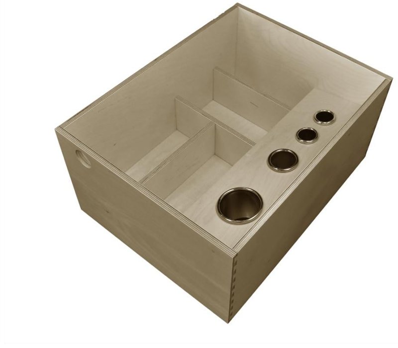 Hair Dryer Box with Polish Chrome Grommets drawer box