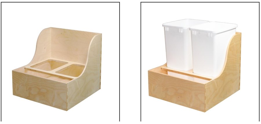 Scalloped with Double Vertical Bin drawer box