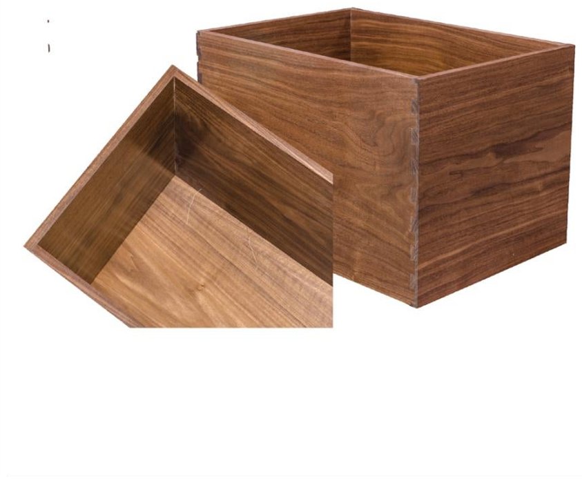 Walnut with matching bottom drawer box